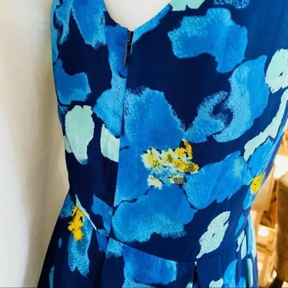Charming Charlie Blue Floral A-Line Sleeveless Midi Dress Size S - Picture 9 of 11